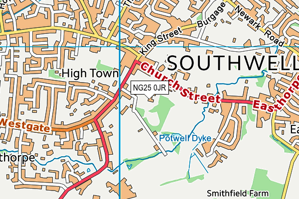 NG25 0JR map - OS VectorMap District (Ordnance Survey)