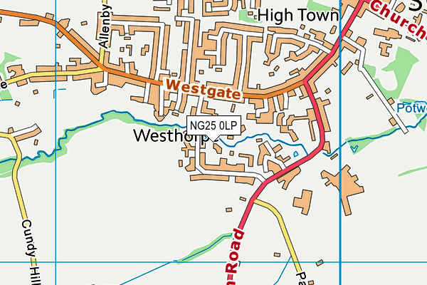 NG25 0LP map - OS VectorMap District (Ordnance Survey)