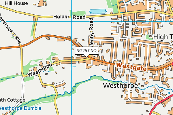 NG25 0NQ map - OS VectorMap District (Ordnance Survey)