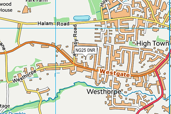 NG25 0NR map - OS VectorMap District (Ordnance Survey)