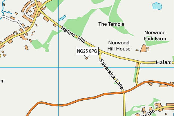 NG25 0PG map - OS VectorMap District (Ordnance Survey)