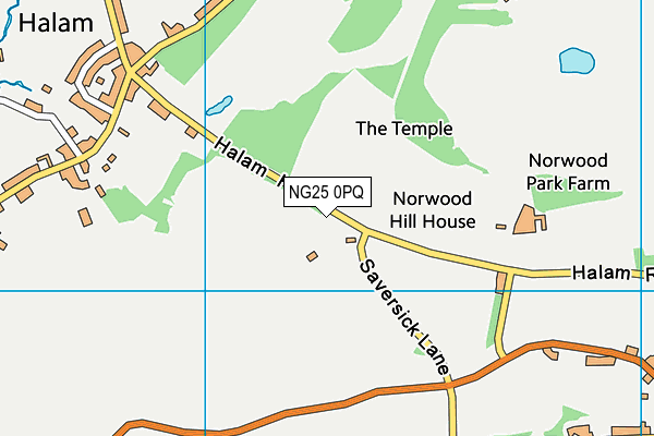 NG25 0PQ map - OS VectorMap District (Ordnance Survey)
