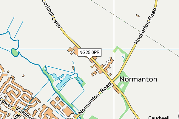 NG25 0PR map - OS VectorMap District (Ordnance Survey)