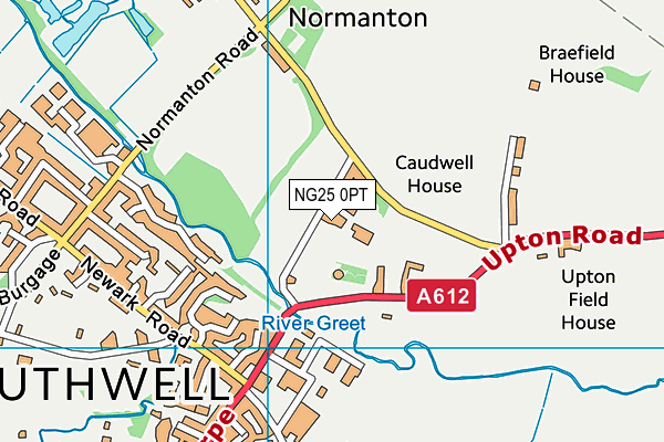 NG25 0PT map - OS VectorMap District (Ordnance Survey)