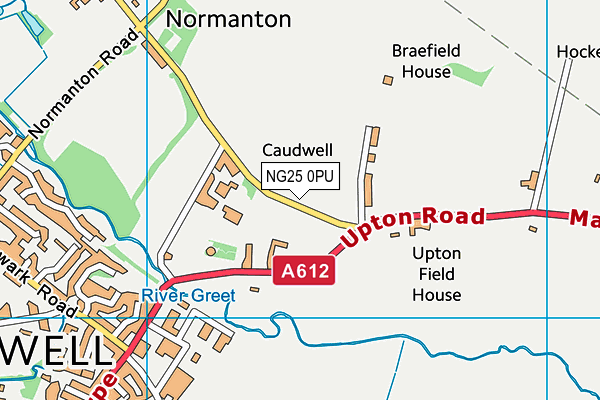 NG25 0PU map - OS VectorMap District (Ordnance Survey)