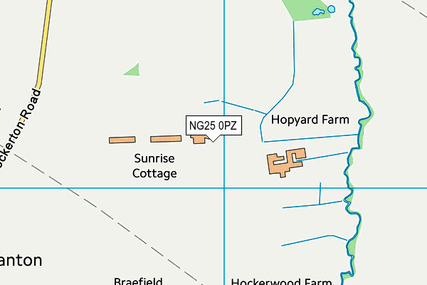 NG25 0PZ map - OS VectorMap District (Ordnance Survey)