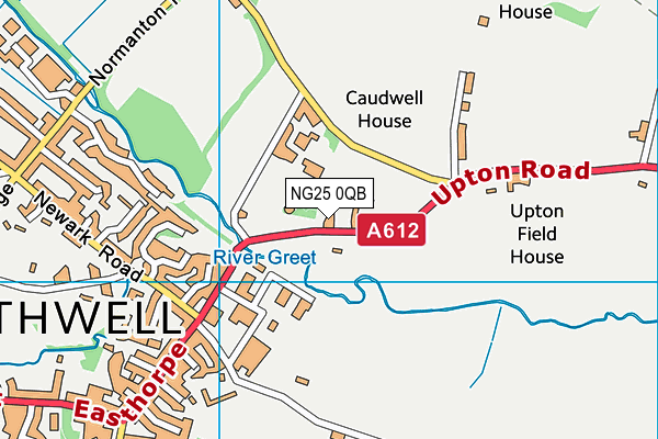 NG25 0QB map - OS VectorMap District (Ordnance Survey)