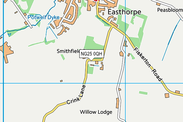 NG25 0QH map - OS VectorMap District (Ordnance Survey)