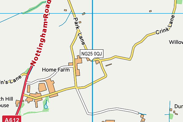 NG25 0QJ map - OS VectorMap District (Ordnance Survey)