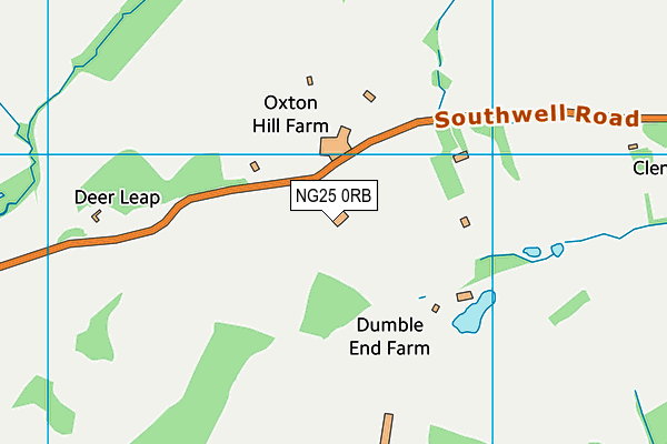 NG25 0RB map - OS VectorMap District (Ordnance Survey)