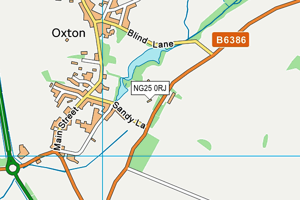 NG25 0RJ map - OS VectorMap District (Ordnance Survey)