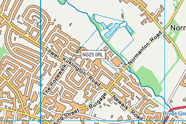 NG25 0RL map - OS VectorMap District (Ordnance Survey)