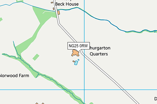 NG25 0RW map - OS VectorMap District (Ordnance Survey)