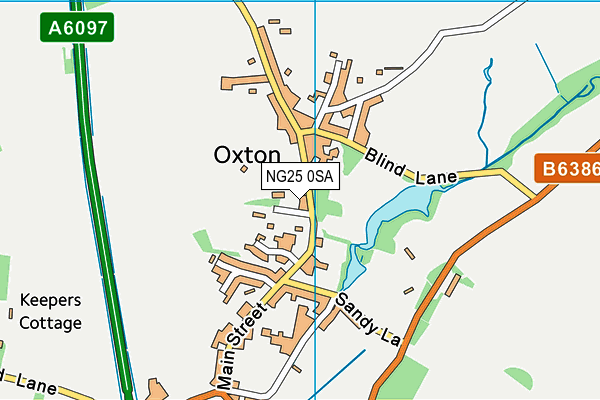 Oxton Playing Fields (Closed) map (NG25 0SA) - OS VectorMap District (Ordnance Survey)