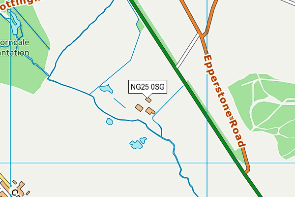 NG25 0SG map - OS VectorMap District (Ordnance Survey)