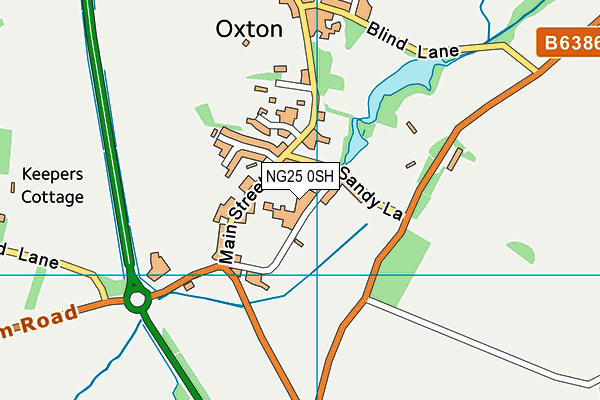 NG25 0SH map - OS VectorMap District (Ordnance Survey)