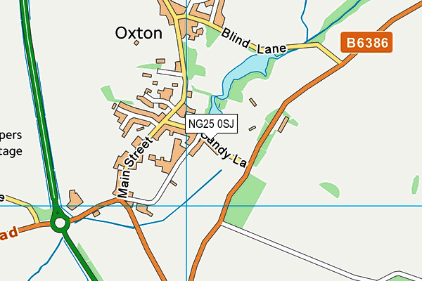 NG25 0SJ map - OS VectorMap District (Ordnance Survey)