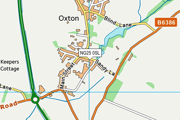 NG25 0SL map - OS VectorMap District (Ordnance Survey)