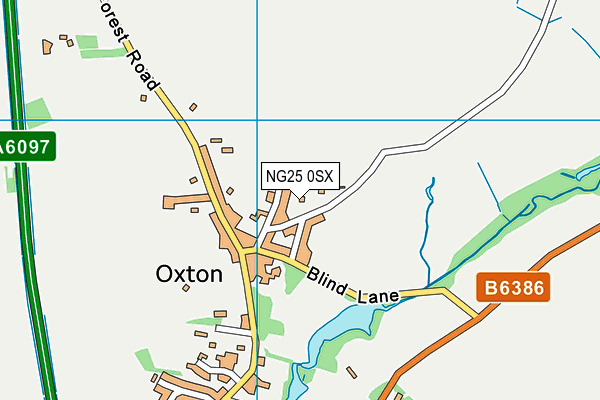 NG25 0SX map - OS VectorMap District (Ordnance Survey)