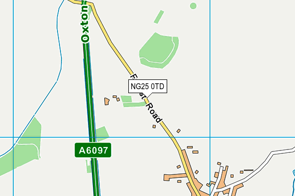 NG25 0TD map - OS VectorMap District (Ordnance Survey)