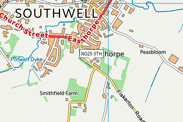 NG25 0TH map - OS VectorMap District (Ordnance Survey)