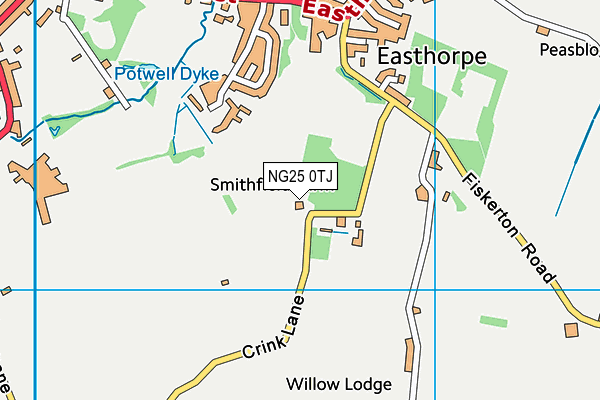 NG25 0TJ map - OS VectorMap District (Ordnance Survey)