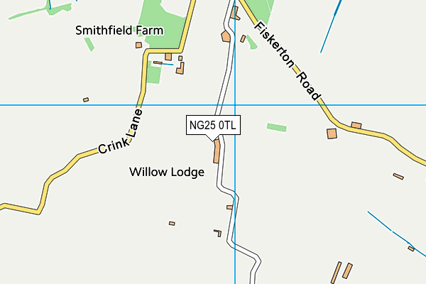 NG25 0TL map - OS VectorMap District (Ordnance Survey)