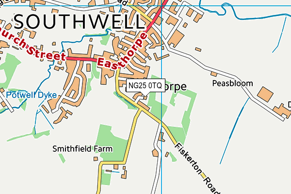 NG25 0TQ map - OS VectorMap District (Ordnance Survey)