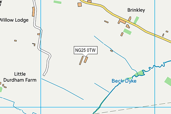 NG25 0TW map - OS VectorMap District (Ordnance Survey)