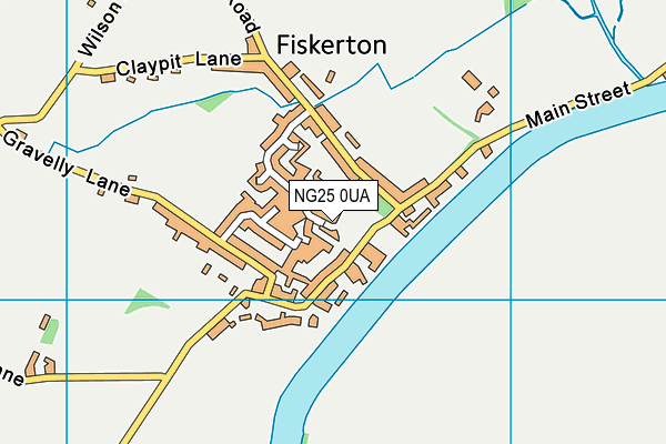 NG25 0UA map - OS VectorMap District (Ordnance Survey)