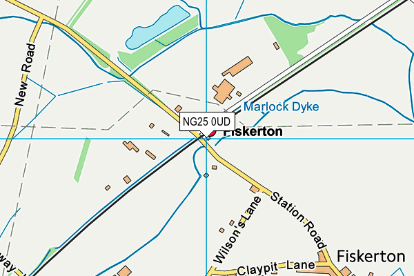 NG25 0UD map - OS VectorMap District (Ordnance Survey)