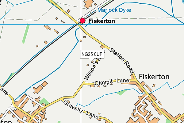 NG25 0UF map - OS VectorMap District (Ordnance Survey)