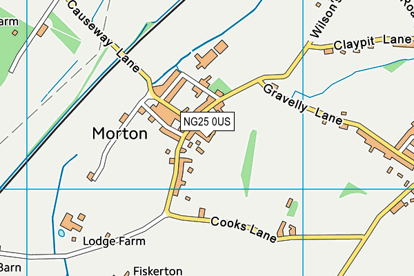 NG25 0US map - OS VectorMap District (Ordnance Survey)