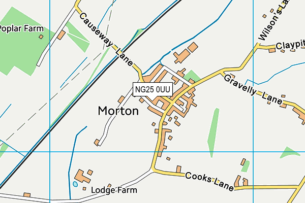 NG25 0UU map - OS VectorMap District (Ordnance Survey)