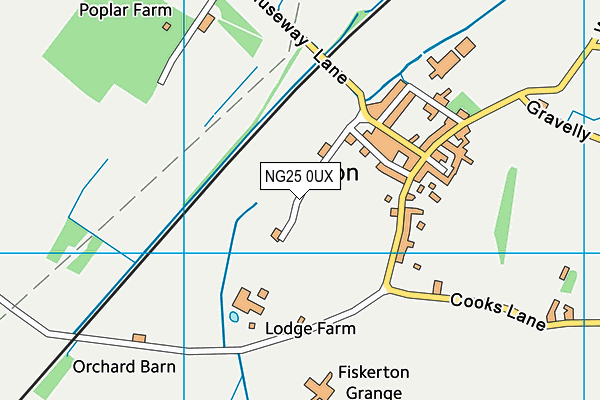 NG25 0UX map - OS VectorMap District (Ordnance Survey)