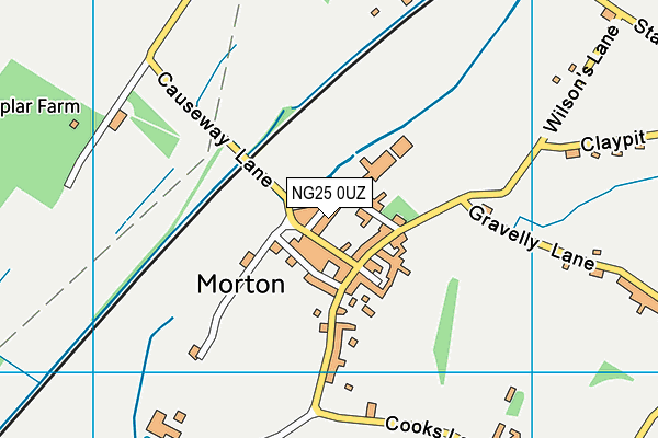 NG25 0UZ map - OS VectorMap District (Ordnance Survey)