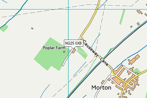 NG25 0XB map - OS VectorMap District (Ordnance Survey)