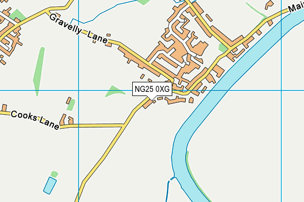 NG25 0XG map - OS VectorMap District (Ordnance Survey)