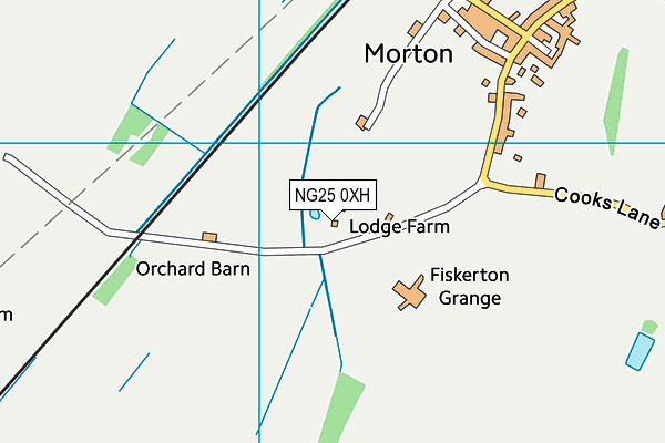 NG25 0XH map - OS VectorMap District (Ordnance Survey)