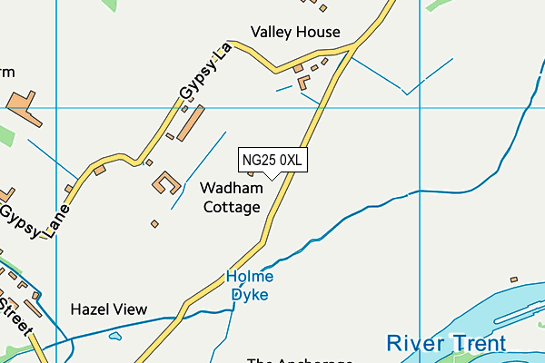 NG25 0XL map - OS VectorMap District (Ordnance Survey)