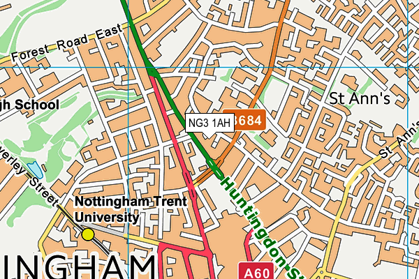 NG3 1AH map - OS VectorMap District (Ordnance Survey)