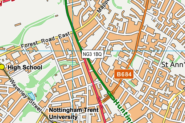 NG3 1BQ map - OS VectorMap District (Ordnance Survey)