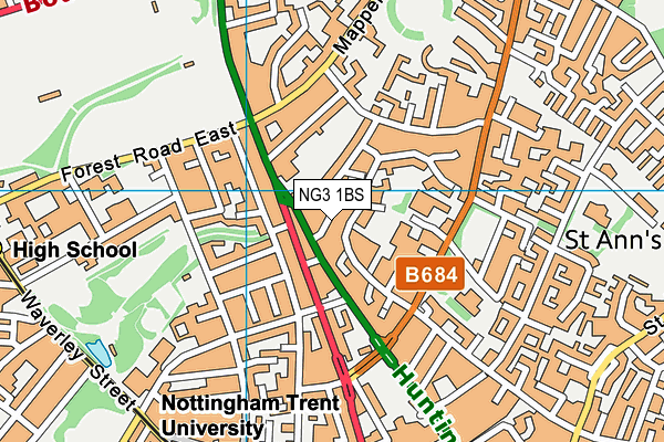 NG3 1BS map - OS VectorMap District (Ordnance Survey)