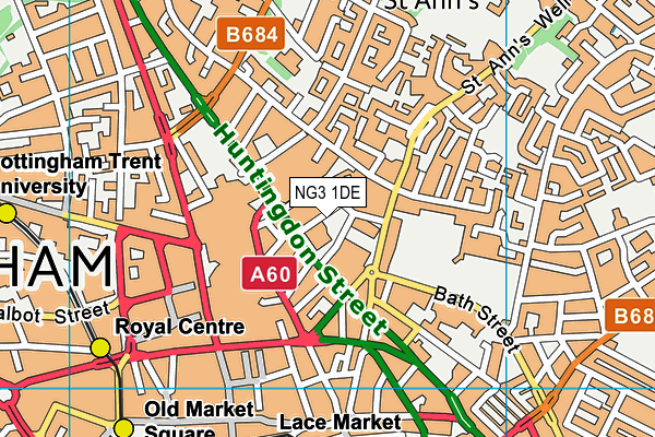 NG3 1DE map - OS VectorMap District (Ordnance Survey)