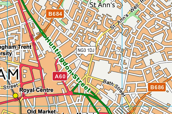 NG3 1DJ map - OS VectorMap District (Ordnance Survey)