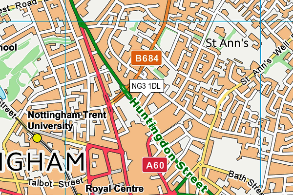 NG3 1DL map - OS VectorMap District (Ordnance Survey)