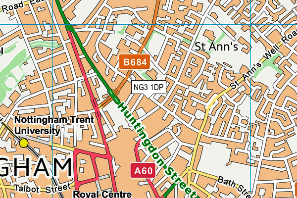 NG3 1DP map - OS VectorMap District (Ordnance Survey)