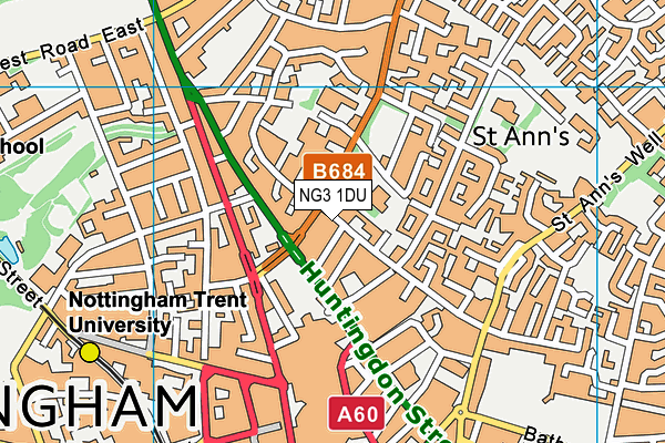 NG3 1DU map - OS VectorMap District (Ordnance Survey)