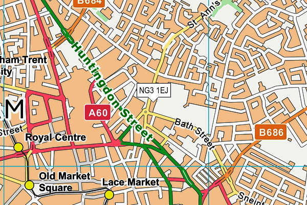 NG3 1EJ map - OS VectorMap District (Ordnance Survey)