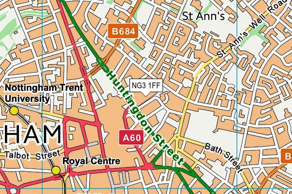 NG3 1FF map - OS VectorMap District (Ordnance Survey)